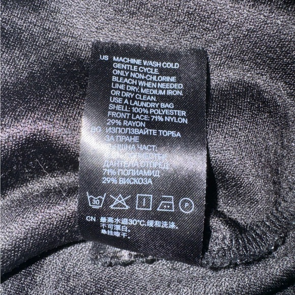 H&M Black Peplum Lace Overlay Blouse Top (S) - Picture 5 of 5